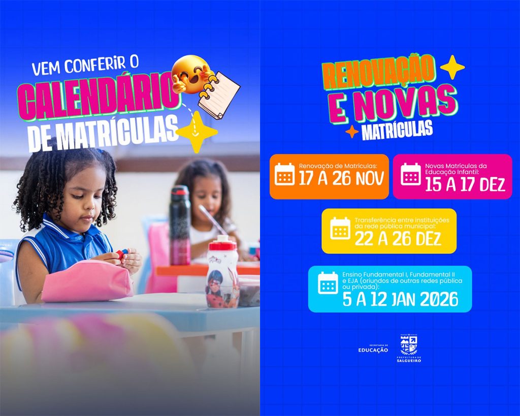 Salgueiro divulga calendário de renovação e de matrículas para 2026